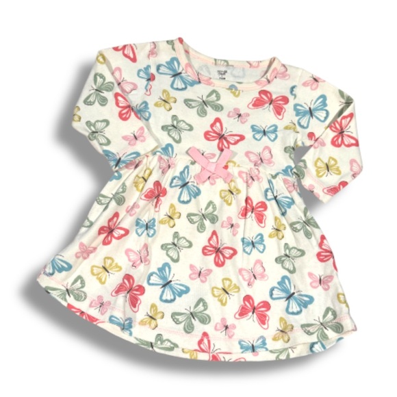 Touched By Nature - Colorful Butterfly Print Baby Dress size 9-12 mo - Picture 1 of 4